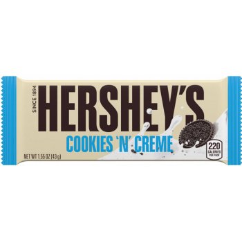 Hersheys Cookies n Creme 43 g Hershey’s Cookies ‚N‘ Creme Bar je dokonalost sama. Vychutnejte si křupavou čokoládovou sušenku a jemný bílý krém v každém kousnutí. Ideální pro milovníky bílé čokolády.

Tato dobrota rozhodně  ...